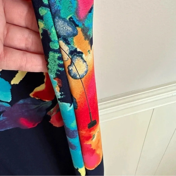 Avenue Women's Multicolor Floral & Navy Blue Block Sleeveless Maxi Size 18/20 - Picture 5 of 8